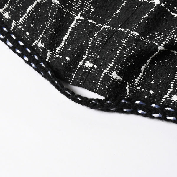 極美品 CHANEL シャネル ジャケット ノーカラージャケット ココマークボタン ブラック ホワイト P47857V34876 サイズ48 中古 4a008654