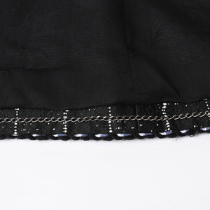 極美品 CHANEL シャネル ジャケット ノーカラージャケット ココマークボタン ブラック ホワイト P47857V34876 サイズ48 中古 4a008654