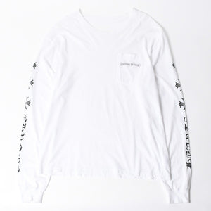 CHROME HEARTS クロムハーツ 長袖Tシャツ サイズL CHプラス スクロールラベル ホワイト ブラック プリント 美品 中古 4a008905