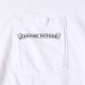 CHROME HEARTS クロムハーツ 長袖Tシャツ サイズL CHプラス スクロールラベル ホワイト ブラック プリント 美品 中古 4a008905