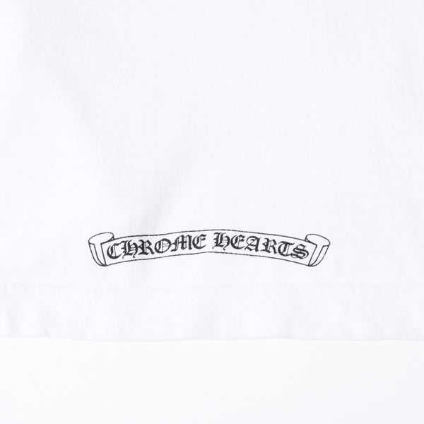 CHROME HEARTS クロムハーツ 長袖Tシャツ サイズL CHプラス スクロールラベル ホワイト ブラック プリント 美品 中古 4a008905