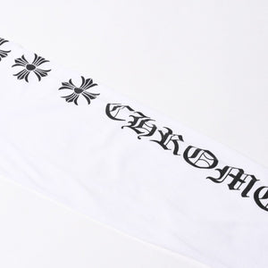 CHROME HEARTS クロムハーツ 長袖Tシャツ サイズL CHプラス スクロールラベル ホワイト ブラック プリント 美品 中古 4a008905