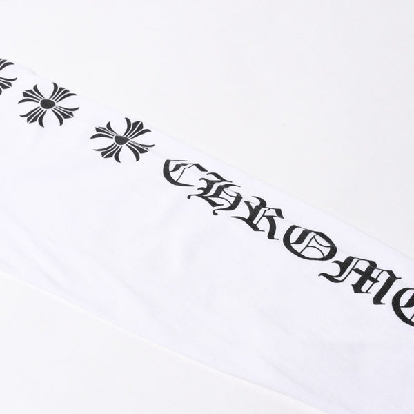 CHROME HEARTS クロムハーツ 長袖Tシャツ サイズL CHプラス スクロールラベル ホワイト ブラック プリント 美品 中古 4a008905