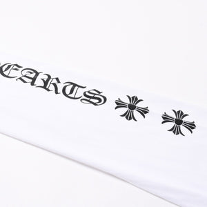 CHROME HEARTS クロムハーツ 長袖Tシャツ サイズL CHプラス スクロールラベル ホワイト ブラック プリント 美品 中古 4a008905