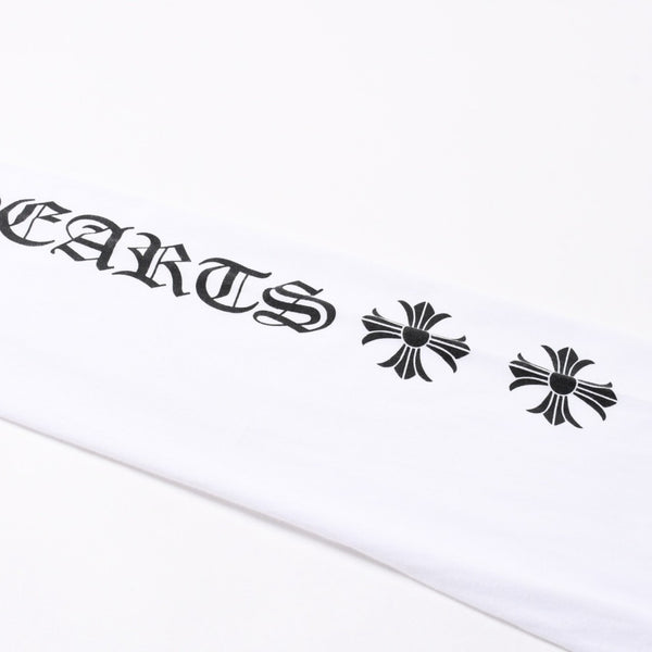 CHROME HEARTS クロムハーツ 長袖Tシャツ サイズL CHプラス スクロールラベル ホワイト ブラック プリント 美品 中古 4a008905