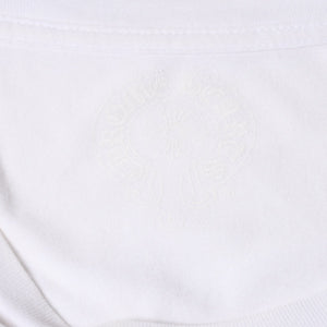 CHROME HEARTS クロムハーツ 長袖Tシャツ サイズL CHプラス スクロールラベル ホワイト ブラック プリント 美品 中古 4a008905