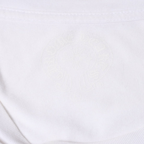 CHROME HEARTS クロムハーツ 長袖Tシャツ サイズL CHプラス スクロールラベル ホワイト ブラック プリント 美品 中古 4a008905