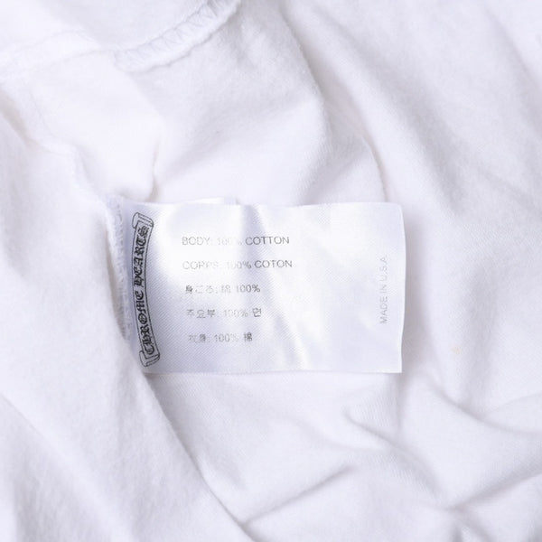 CHROME HEARTS クロムハーツ 長袖Tシャツ サイズL CHプラス スクロールラベル ホワイト ブラック プリント 美品 中古 4a008905