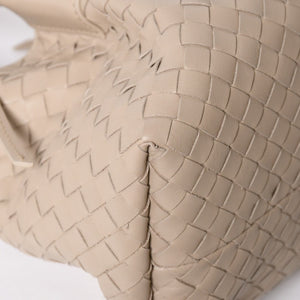 新品同様品 BOTTEGA VENETA ボッテガヴェネタ イントレチャート ピナコテーカ スモール 2WAY ハンドバッグ ショルダーバッグ ベージュ カーキ ゴールド金具 中古 4a008921