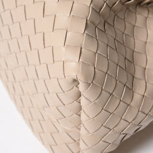 新品同様品 BOTTEGA VENETA ボッテガヴェネタ イントレチャート ピナコテーカ スモール 2WAY ハンドバッグ ショルダーバッグ ベージュ カーキ ゴールド金具 中古 4a008921