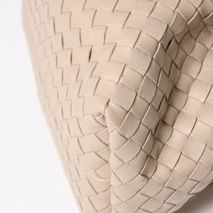 新品同様品 BOTTEGA VENETA ボッテガヴェネタ イントレチャート ピナコテーカ スモール 2WAY ハンドバッグ ショルダーバッグ ベージュ カーキ ゴールド金具 中古 4a008921
