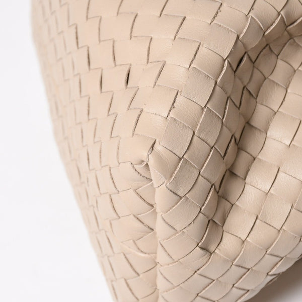 新品同様品 BOTTEGA VENETA ボッテガヴェネタ イントレチャート ピナコテーカ スモール 2WAY ハンドバッグ ショルダーバッグ ベージュ カーキ ゴールド金具 中古 4a008921