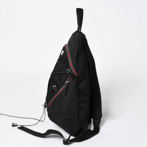 極美品 GUCCI グッチ シェリーライン バックパック リュック 122348 203998 キャンバス ナイロン ブラック グリーン レッド 中古 4a008398