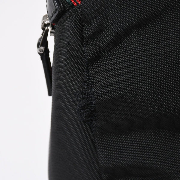 極美品 GUCCI グッチ シェリーライン バックパック リュック 122348 203998 キャンバス ナイロン ブラック グリーン レッド 中古 4a008398