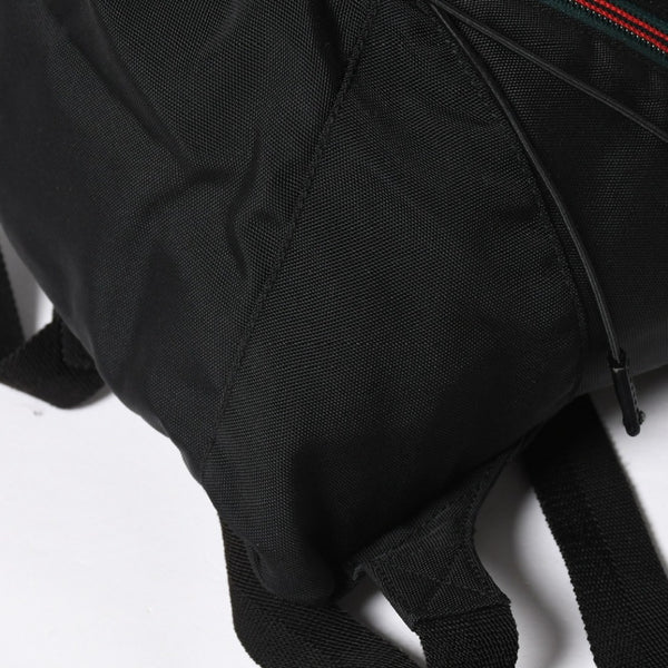 極美品 GUCCI グッチ シェリーライン バックパック リュック 122348 203998 キャンバス ナイロン ブラック グリーン レッド 中古 4a008398