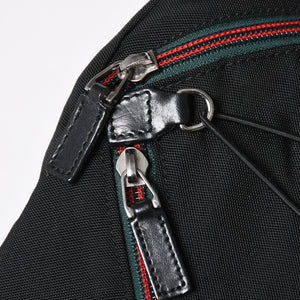 極美品 GUCCI グッチ シェリーライン バックパック リュック 122348 203998 キャンバス ナイロン ブラック グリーン レッド 中古 4a008398