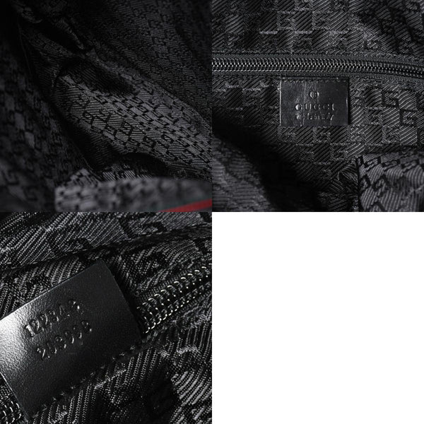 極美品 GUCCI グッチ シェリーライン バックパック リュック 122348 203998 キャンバス ナイロン ブラック グリーン レッド 中古 4a008398