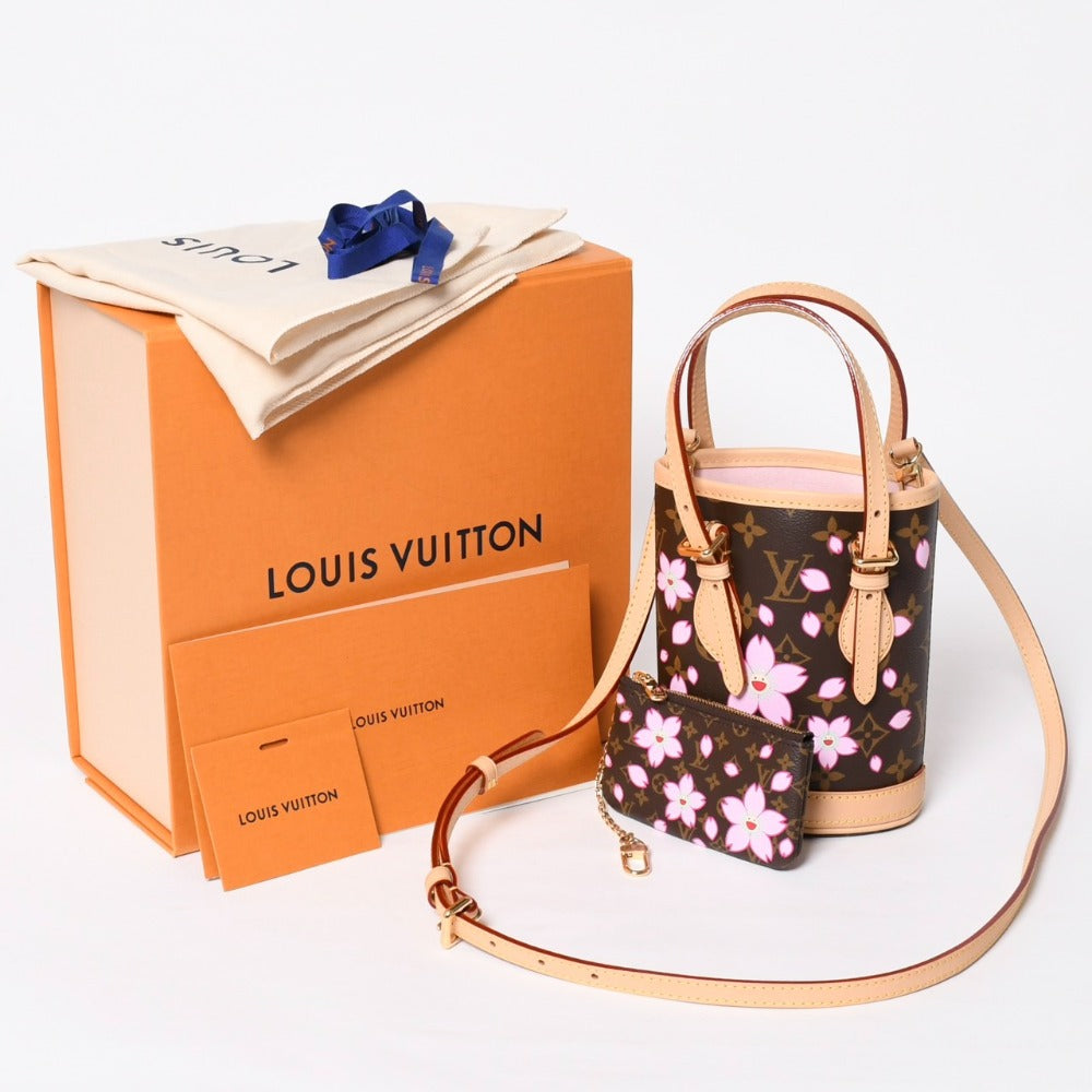 New and unused LOUIS VUITTON × Takashi Murakami Nano Bucket Monogram 2WAY Shoulder Bag M13417 Brown Gold Hardware Used 4a009042