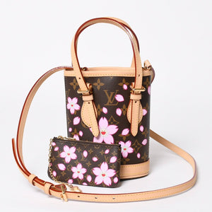 New and unused LOUIS VUITTON × Takashi Murakami Nano Bucket Monogram 2WAY Shoulder Bag M13417 Brown Gold Hardware Used 4a009042
