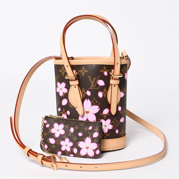 New and unused LOUIS VUITTON × Takashi Murakami Nano Bucket Monogram 2WAY Shoulder Bag M13417 Brown Gold Hardware Used 4a009042