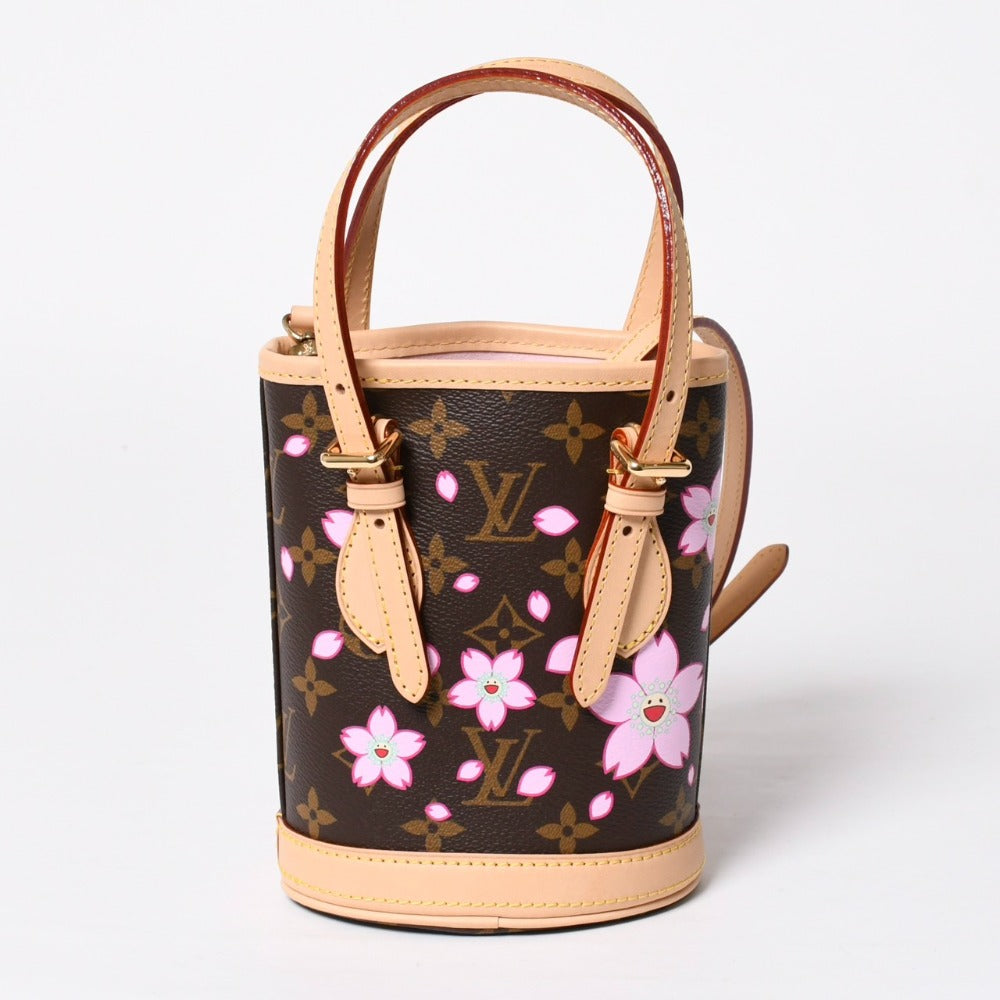 New and unused LOUIS VUITTON × Takashi Murakami Nano Bucket Monogram 2WAY Shoulder Bag M13417 Brown Gold Hardware Used 4a009042
