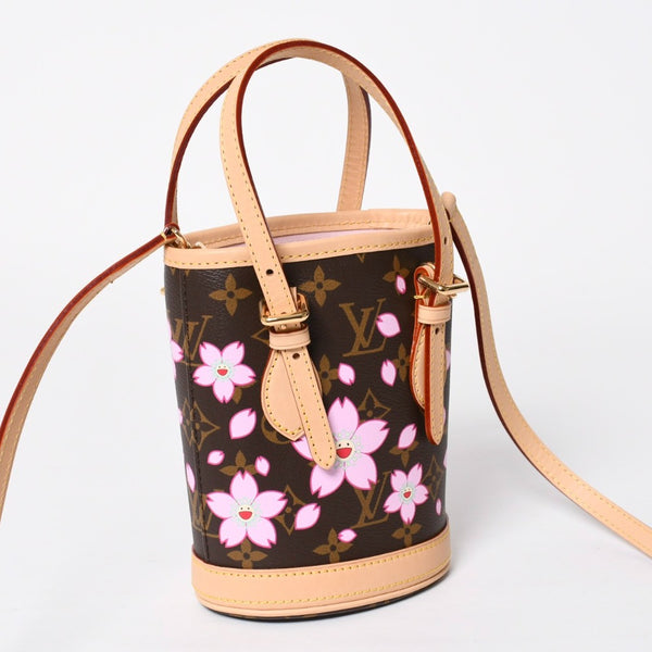 New and unused LOUIS VUITTON × Takashi Murakami Nano Bucket Monogram 2WAY Shoulder Bag M13417 Brown Gold Hardware Used 4a009042