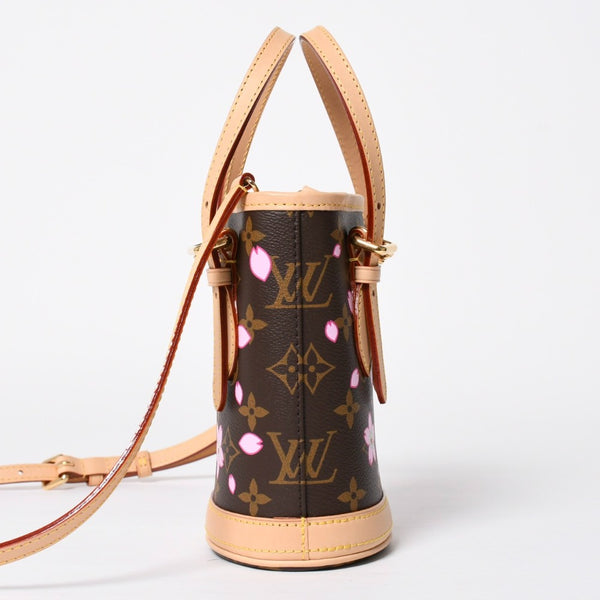 New and unused LOUIS VUITTON × Takashi Murakami Nano Bucket Monogram 2WAY Shoulder Bag M13417 Brown Gold Hardware Used 4a009042