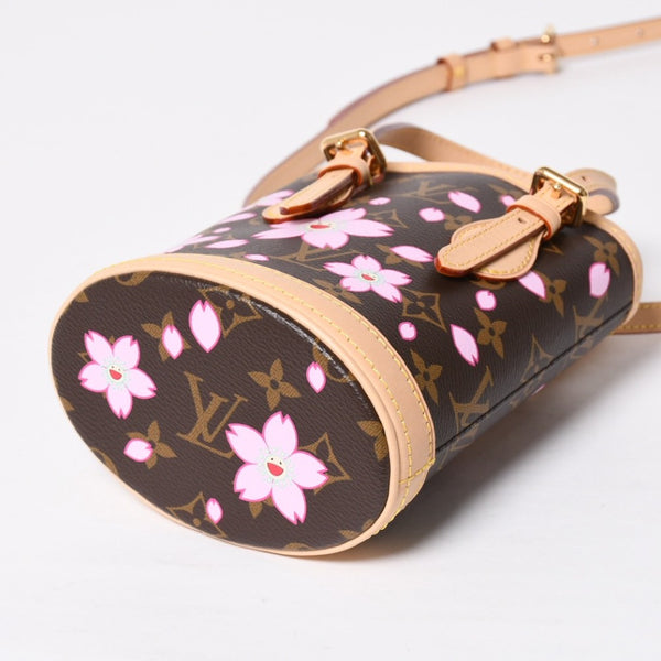 New and unused LOUIS VUITTON × Takashi Murakami Nano Bucket Monogram 2WAY Shoulder Bag M13417 Brown Gold Hardware Used 4a009042