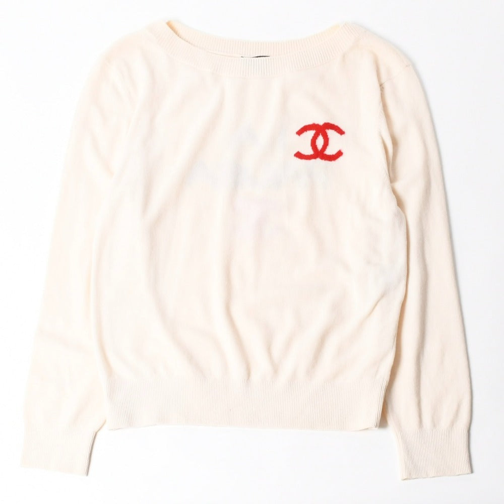 Very good condition CHANEL Knit Pharrell Williams Cocomark LA PAUSA P60447K46038 Wool Cashmere Ivory Size 42 Used 4a008977