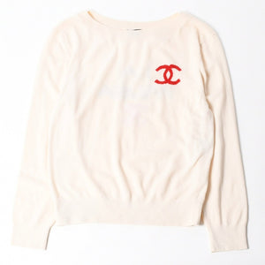 Very good condition CHANEL Knit Pharrell Williams Cocomark LA PAUSA P60447K46038 Wool Cashmere Ivory Size 42 Used 4a008977