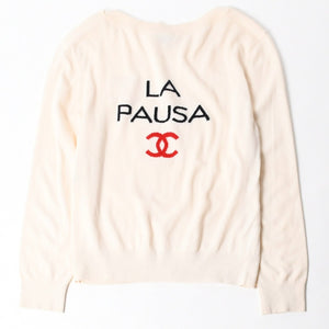 Very good condition CHANEL Knit Pharrell Williams Cocomark LA PAUSA P60447K46038 Wool Cashmere Ivory Size 42 Used 4a008977