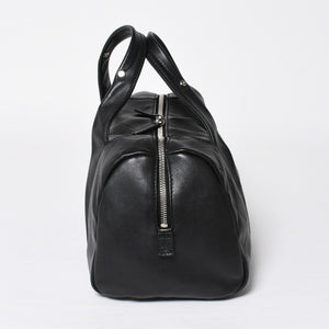 CHANEL Chevron Mini Boston Bag No. 10 Black Here Mark V Stitch Lambskin Silver Hardware Good Condition Used 4a009048