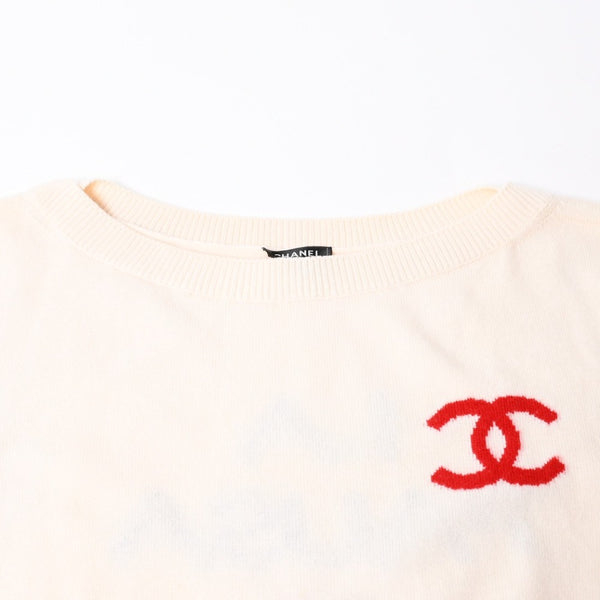 Very good condition CHANEL Knit Pharrell Williams Cocomark LA PAUSA P60447K46038 Wool Cashmere Ivory Size 42 Used 4a008977