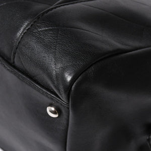 CHANEL Chevron Mini Boston Bag No. 10 Black Here Mark V Stitch Lambskin Silver Hardware Good Condition Used 4a009048