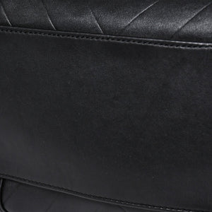 CHANEL Chevron Mini Boston Bag No. 10 Black Here Mark V Stitch Lambskin Silver Hardware Good Condition Used 4a009048