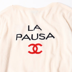 Very good condition CHANEL Knit Pharrell Williams Cocomark LA PAUSA P60447K46038 Wool Cashmere Ivory Size 42 Used 4a008977