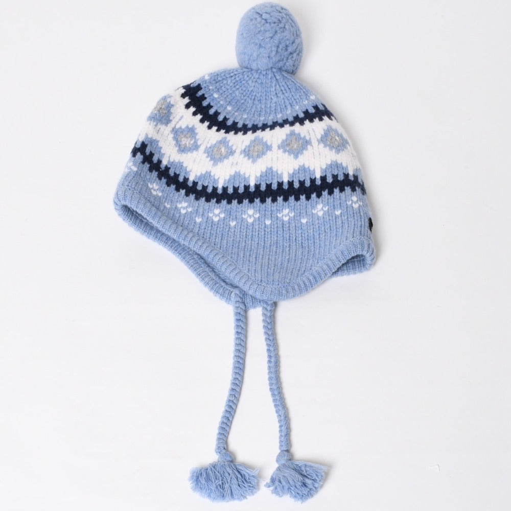 Like new MIUMIU Embroidered Beanie Knit Cap 5HC488 Size M White Blue Navy Used 4a008884