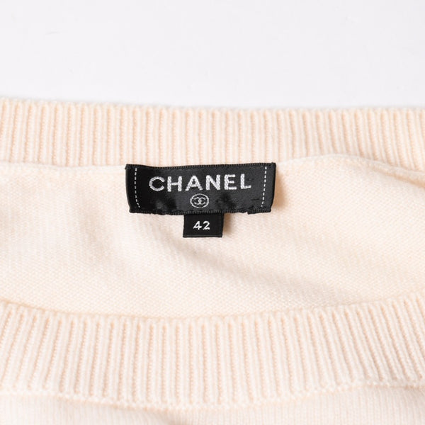 Very good condition CHANEL Knit Pharrell Williams Cocomark LA PAUSA P60447K46038 Wool Cashmere Ivory Size 42 Used 4a008977