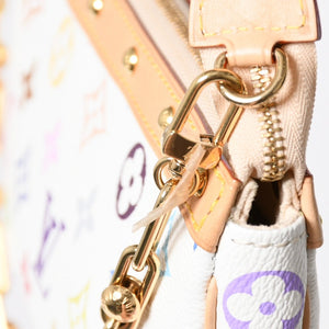 Like new LOUIS VUITTON Takashi Murakami TM Pochette Accessoire M13404 Monogram Multicolor White Gold Hardware Used 4a008939