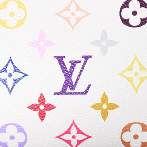 Like new LOUIS VUITTON Takashi Murakami TM Pochette Accessoire M13404 Monogram Multicolor White Gold Hardware Used 4a008939
