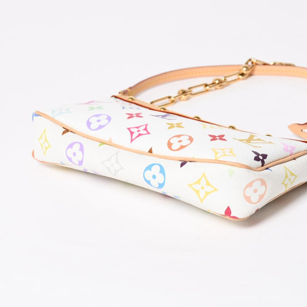 Like new LOUIS VUITTON Takashi Murakami TM Pochette Accessoire M13404 Monogram Multicolor White Gold Hardware Used 4a008939