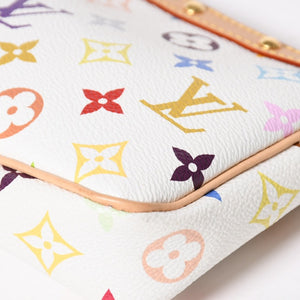 Like new LOUIS VUITTON Takashi Murakami TM Pochette Accessoire M13404 Monogram Multicolor White Gold Hardware Used 4a008939