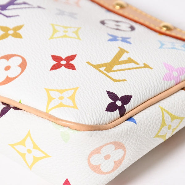 Like new LOUIS VUITTON Takashi Murakami TM Pochette Accessoire M13404 Monogram Multicolor White Gold Hardware Used 4a008939