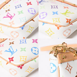 Like new LOUIS VUITTON Takashi Murakami TM Pochette Accessoire M13404 Monogram Multicolor White Gold Hardware Used 4a008939