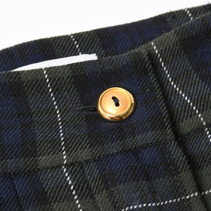 New and unused MIUMIU Pleated Tartan Mini Skirt MG2358 Size 38 Wool Tartan Check Green Used 4a008885