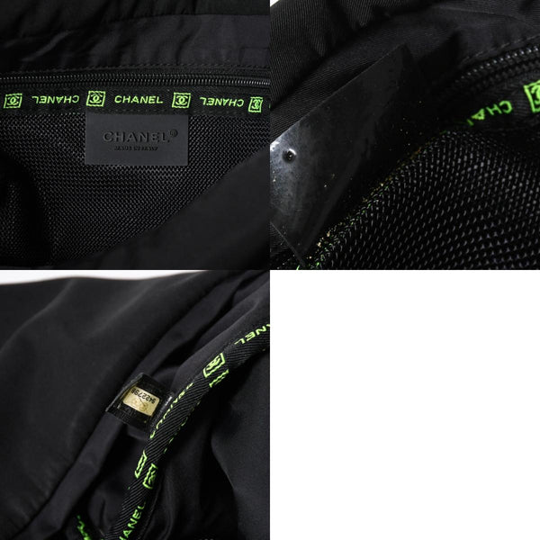 CHANEL CHANEL Sports Line Shoulder Bag A26709 No. 9 Black Neon Yellow Coco Mark Silver Hardware Good Condition Used 4a009031