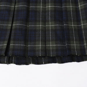 New and unused MIUMIU Pleated Tartan Mini Skirt MG2358 Size 38 Wool Tartan Check Green Used 4a008885