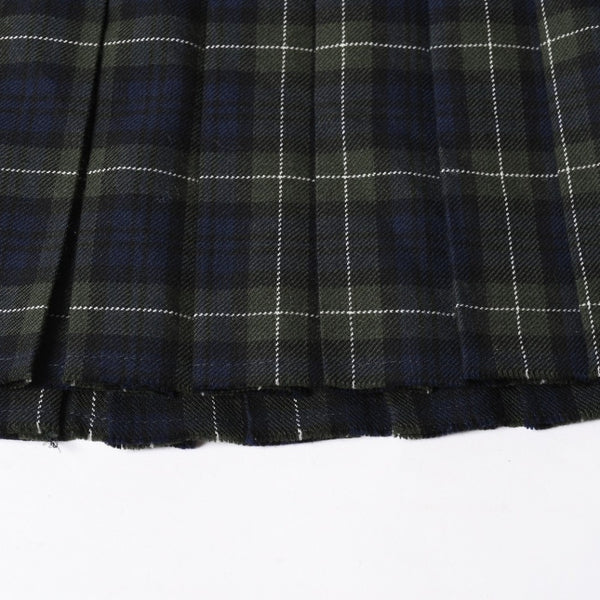 New and unused MIUMIU Pleated Tartan Mini Skirt MG2358 Size 38 Wool Tartan Check Green Used 4a008885