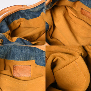 Very Good Condition LOUIS VUITTON Pretty Handbag M95020 Monogram Denim Leather Blue Gold Hardware Used 4a008918