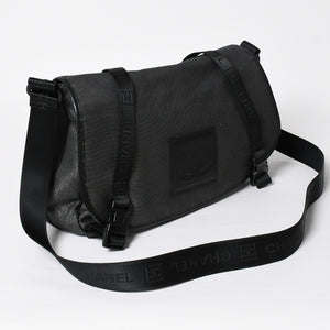 Very Good Condition CHANEL CHANEL Sports Line Messenger Bag No. 10 Coco Mark Glitter Canvas Black Used 4a009046